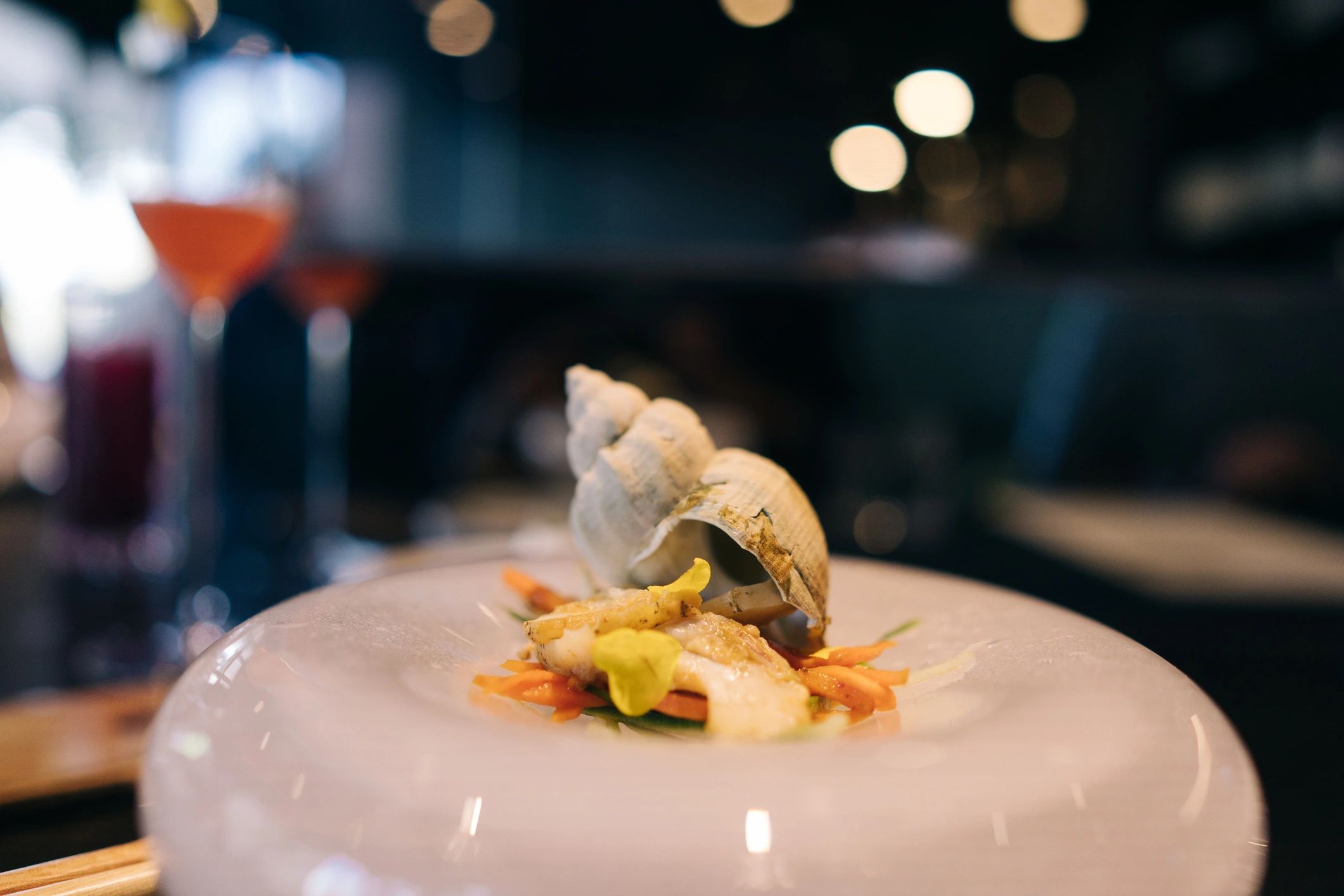 Hotel dining seafood presentation